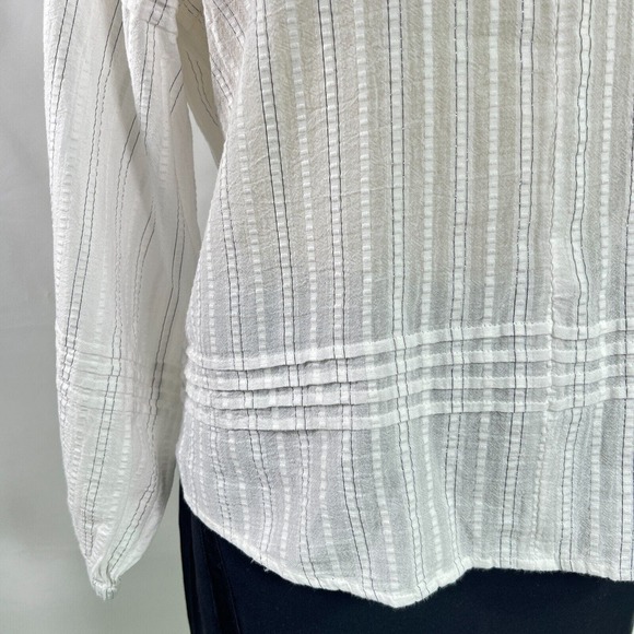 INC International Concepts Blouse Women's Peasant Top Cast Bohemian, White Sz L - Picture 8 of 11